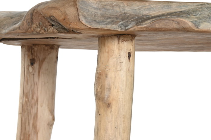 DKD Home Decor Mesa Centro Indonesia 1c24 Item Home Raíz de teca Cristal Natural 120 x 70 x 50 cm