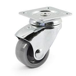 Q&Q Rueda Giratoria para Sofá Muebles Ø30mm Plástico Zincado Gris Soporta 20Kgs