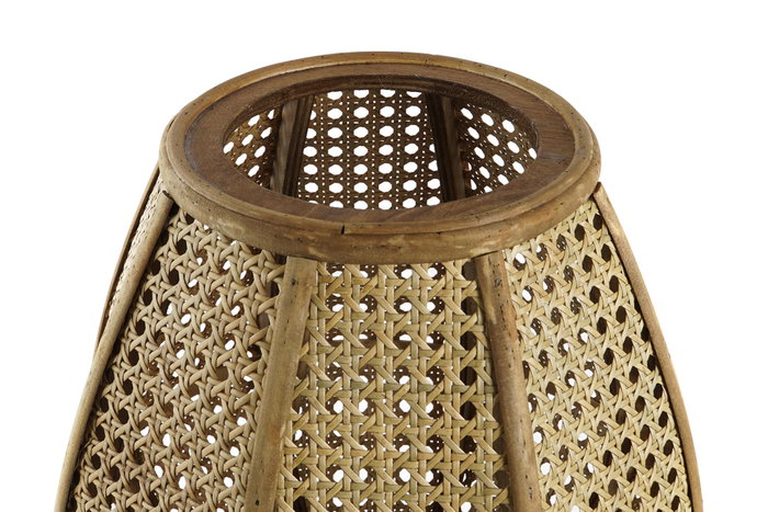 DKD Home Decor Lámpara de Sobremesa de Ratán Marrón Natural 29x29x40 cm