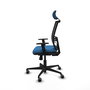 PIQUERAS Y CRESPO Silla de oficina Yunquera con mecanismo Sincro, Azul claro y Negro