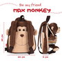 PERLETTI Mochila reversible con peluche Mono Max 25cm