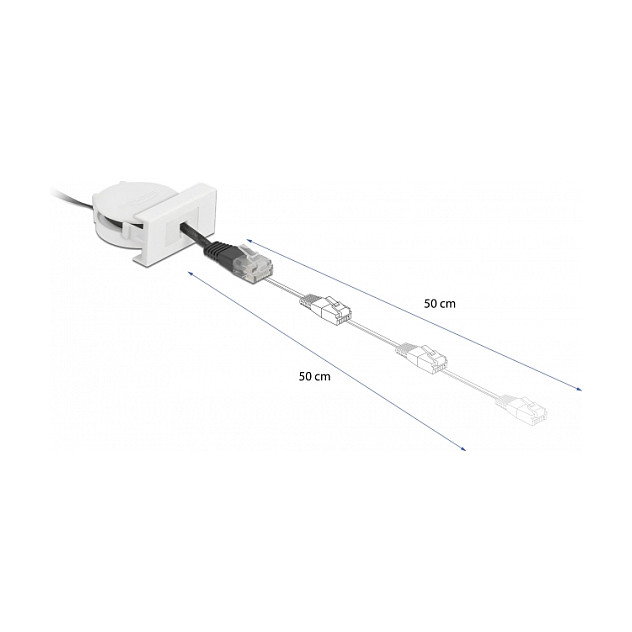DeLOCK Cable de red retráctil Easy 45 Módulo RJ45 Cat.5e Negro