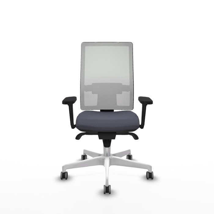 PIQUERAS Y CRESPO Silla de oficina Horna con mecanismo Sincro, Gris oscuro y Blanco