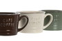 DKD Home Decor Set de 12 Tazas de Café de Gres con Relieve Coffee