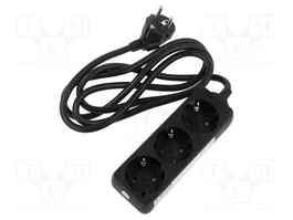 GOOBAY Prolongador de alimentación H05VV-F 3G1,5mm2 1,5m negro