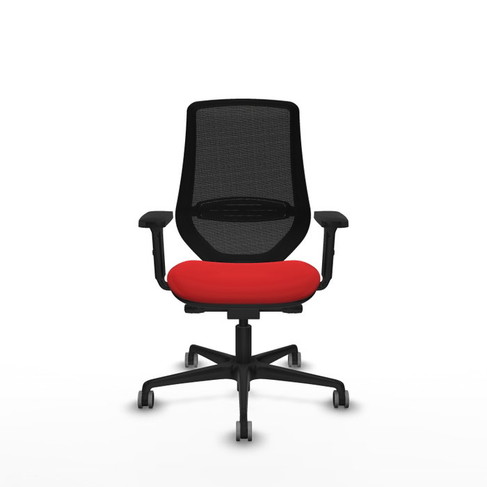 PIQUERAS Y CRESPO Silla de oficina Mardos con mecanismo Sincro/Traslack, Rojo y Negro