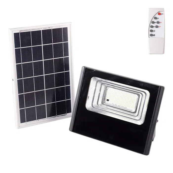 Proyector LED Solar 45W 4000K con Panel Solar y Mando a Distancia Blanco Natural Proyector LED Solar 45W 4000K con Panel Solar y Mando a Distancia Blanco Natural
