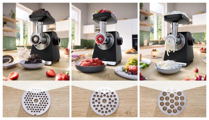 Bosch MFWS640B Picadora de carne Serie 6 de 500 W, 3,5 kg/min, Negro