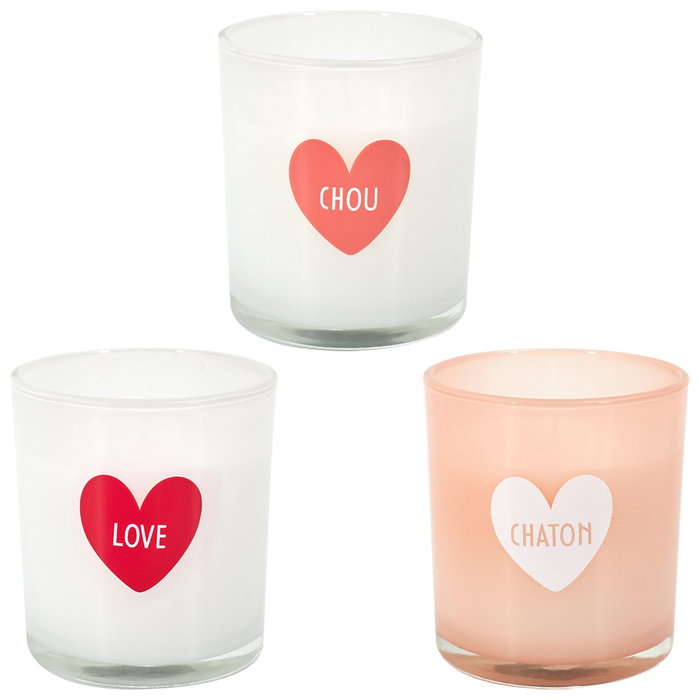 The Concept Factory Vela Perfumada Corazón y Joya Colección Bougie Surtidos Chou, Love, Chaton 120g 20h