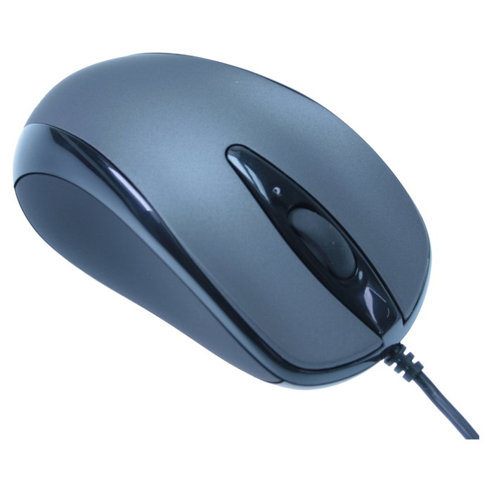 MEDIARANGE MROS201 Ratón Óptico USB con Cable, Ambidiestro, 1000 DPI, Negro y Gris