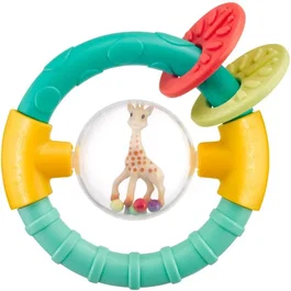 Sophie La Girafe - Sonajero y Mordedor Sophie la Jirafa 2 en 1 con Anillo de Dentición y Cuentas Sonoras, Forma Esférica - SOP3056562001815