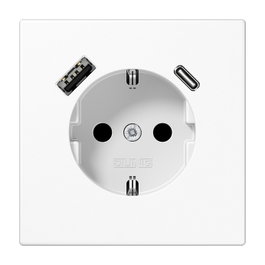 Jung LS1520-15CAWW SCHUKO toma de corriente con USB Tipo AC