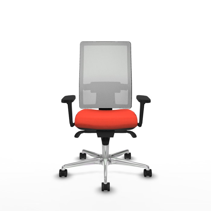 PIQUERAS Y CRESPO Silla de oficina Horna con mecanismo Sincro, Tela Naranja oscuro y Malla Blanco