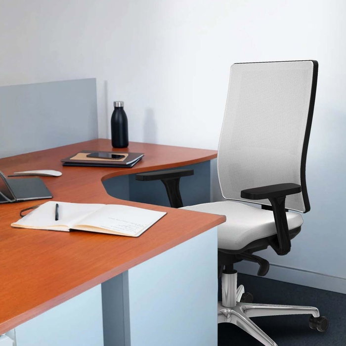 PIQUERAS Y CRESPO Silla de oficina Horna con mecanismo Sincro, Tela Naranja oscuro y Malla Blanco