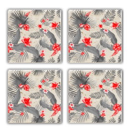 Hermia Alfombrilla de Cristal 4 Piezas de Piedra Natural 10x10x1 cm