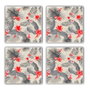 Hermia Alfombrilla de Cristal 4 Piezas de Piedra Natural 10x10x1 cm