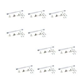 Emuca Lote de 10 pistones para puertas elevables H, 8kg, recorrido 100mm, con enganches, Acero y Plástico, Gris metalizado