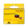 DeLOCK Cable retráctil USB-A a USB-C 2.0 negro/rojo 92cm