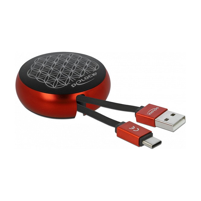 DeLOCK Cable retráctil USB-A a USB-C 2.0 negro/rojo 92cm DeLOCK Cable retráctil USB-A a USB-C 2.0 negro/rojo 92cm
