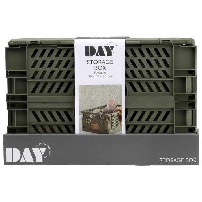 Day Caja Plegable 50x33 cm Verde Oliva Almacenaje Apilable 27.6L 45kg