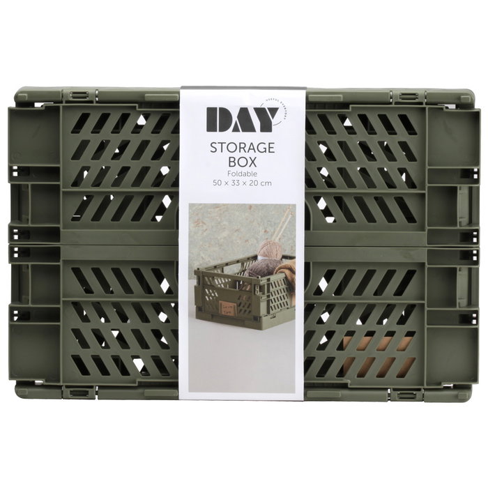 Day Caja Plegable 50x33 cm Verde Oliva Almacenaje Apilable 27.6L 45kg