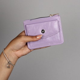 Zoozie Bags Billetera de Cuero Lila con Soporte para Tarjetas - Elegante y Práctica, Tamaño Compacto 11.5 x 9 cm