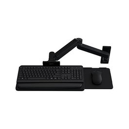 Ergotron Brazo para teclado de pared LX Pro con bandeja para raton, negro, aluminio, ajustable 0-330 mm, soporte 2.3 kg