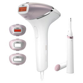 Philips Lumea Prestige Serie 8000 BRI949/00 con Tondeuse-stylo HP6388, Rosa y Blanco