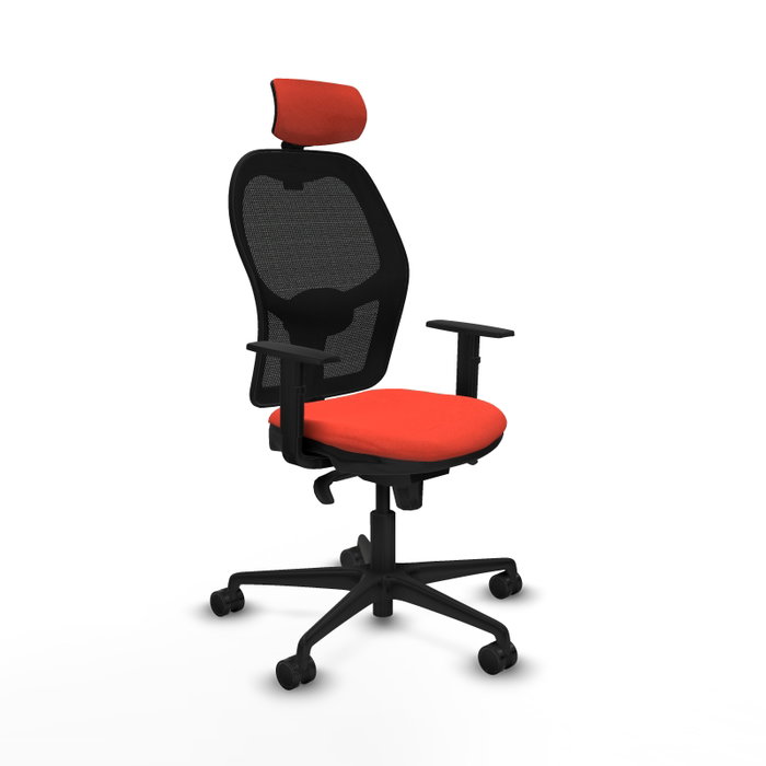 PIQUERAS Y CRESPO Silla de oficina Jorquera con mecanismo Sincro, Tela Naranja oscuro y Malla Negro PIQUERAS Y CRESPO Silla de oficina Jorquera con mecanismo Sincro, Tela Naranja oscuro y Malla Negro