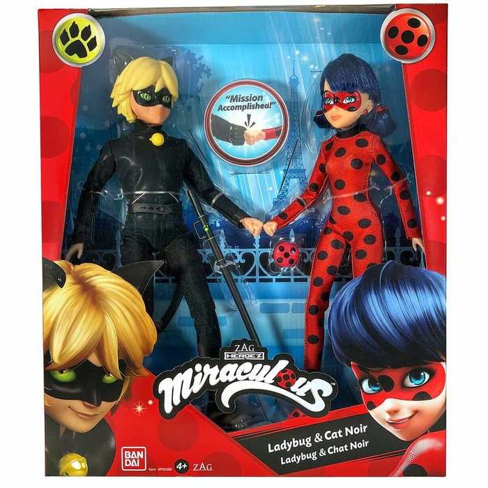 Bandai Miraculous Ladybug - Paquete de 2 muñecas de moda 26 cm