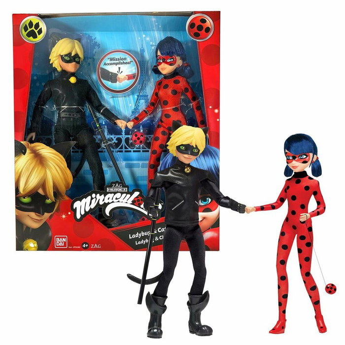 Bandai Miraculous Ladybug - Paquete de 2 muñecas de moda 26 cm