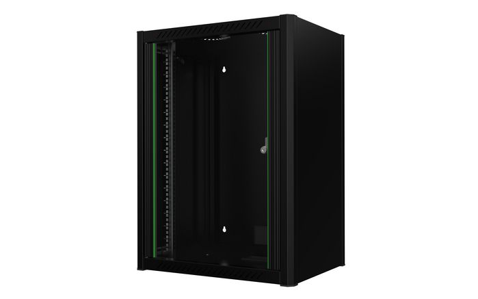 Lanview Armario Rack de 19 Pulgadas Logon 16U, 60 x 45 cm para Montaje en Pared con Puerta de Vidrio Templado, RAL9005 Lanview Armario Rack de 19 Pulgadas Logon 16U, 60 x 45 cm para Montaje en Pared con Puerta de Vidrio Templado, RAL9005
