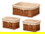 Kipit Set 1 Cesto Rectangular Mimbre 39x16x30cm y 2 Cestas Pequeñas 25x17x14.5cm (Set de 6)