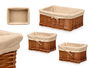 Kipit Set 1 Cesto Rectangular Mimbre 39x16x30cm y 2 Cestas Pequeñas 25x17x14.5cm (Set de 6)