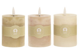 DKD Home Decor Vela Led Basicos Verde Crudo 7 x 12 x 7 cm (6 Unidades)