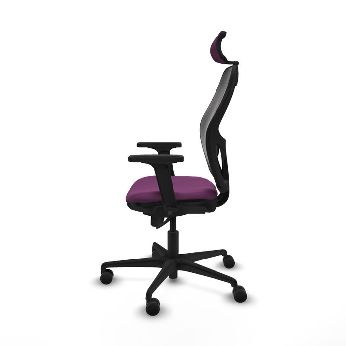 PIQUERAS Y CRESPO Silla de oficina Jorquera con mecanismo Sincro, Morado y Negro