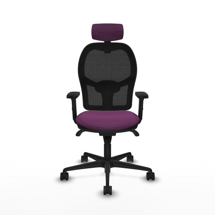 PIQUERAS Y CRESPO Silla de oficina Jorquera con mecanismo Sincro, Morado y Negro