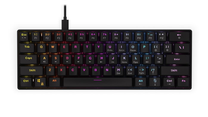Krux Qara 60% Teclado Gaming Mecánico Outemu Red RGB Negro Krux Qara 60% Teclado Gaming Mecánico Outemu Red RGB Negro