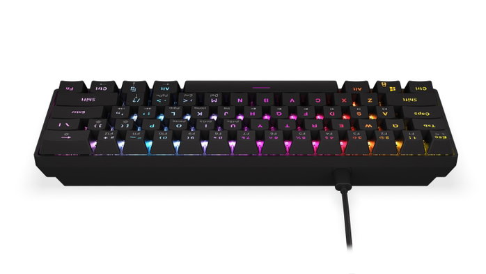 Krux Qara 60% Teclado Gaming Mecánico Outemu Red RGB Negro Krux Qara 60% Teclado Gaming Mecánico Outemu Red RGB Negro