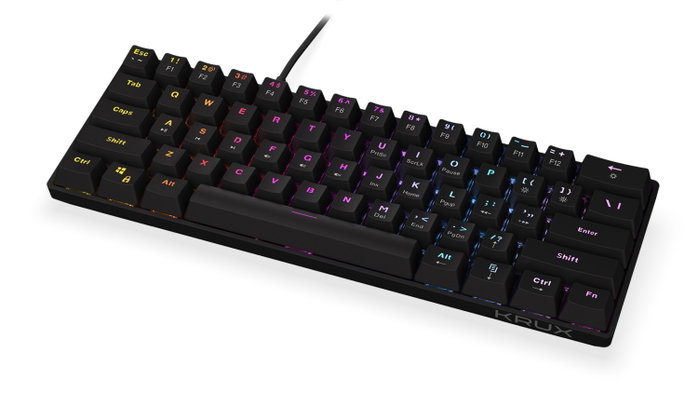 Krux Qara 60% Teclado Gaming Mecánico Outemu Red RGB Negro Krux Qara 60% Teclado Gaming Mecánico Outemu Red RGB Negro