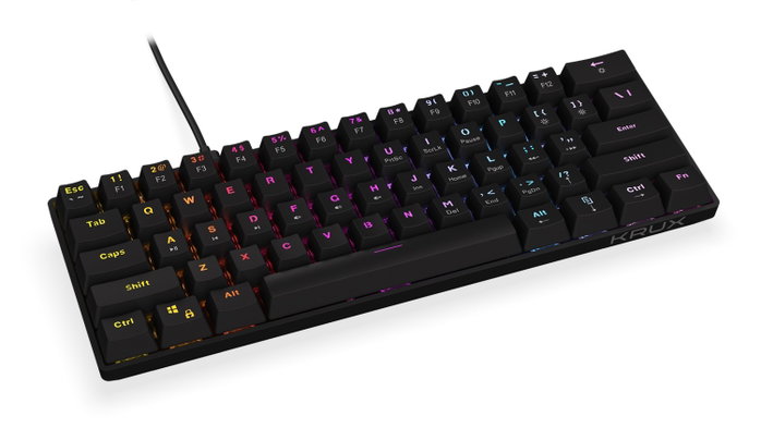 Krux Qara 60% Teclado Gaming Mecánico Outemu Red RGB Negro Krux Qara 60% Teclado Gaming Mecánico Outemu Red RGB Negro