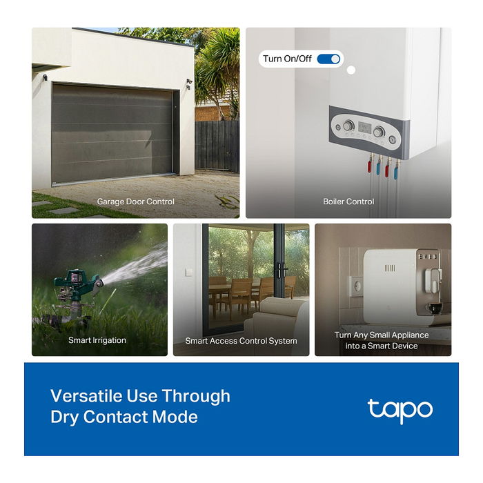 TP-Link Tapo S110E Enchufe Inteligente WiFi, Actuador de Conmutación 7 Canales 2400 MHz, Blanco, 150 W, 100-250V