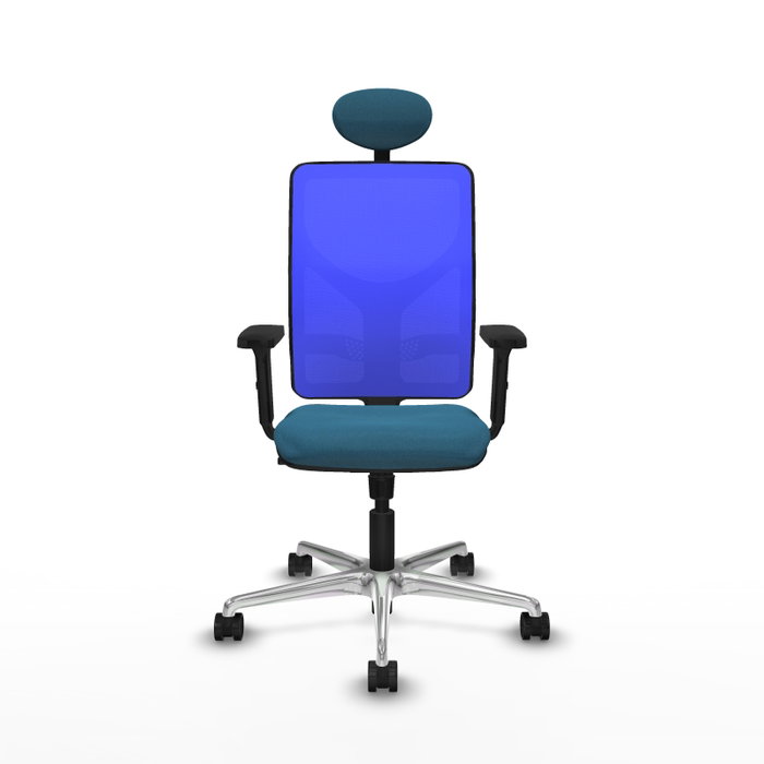 PIQUERAS Y CRESPO Silla de oficina Motilla con mecanismo Sincro, Verde petróleo y Azul