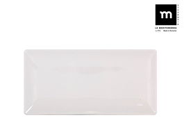 La Mediterranea Fuente Rectangular Ivory Brillo 30 x 15 cm (18 Unidades)