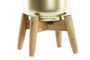 DKD Home Decor Macetero Dorado Marron Metal Madera 18.5 x 22 x 18.5 cm (4 Unidades)
