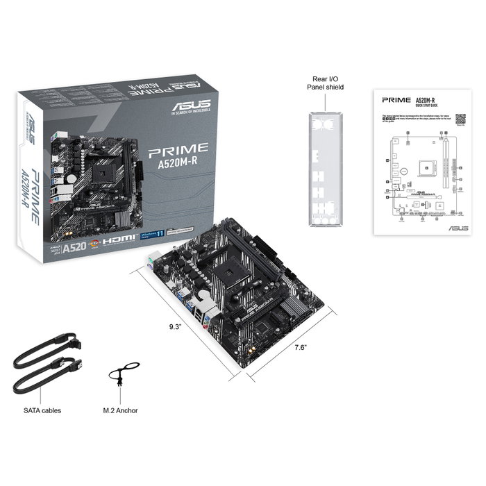 ASUS PRIME A520M-R AMD AM4 DDR5 Micro ATX