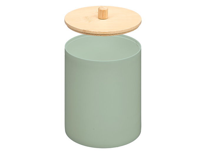 Berilo Bote Plástico Tapa Bambú Menta Verde 9 x 13.2 x 9 cm (Set de 24)
