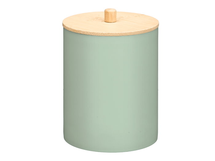 Berilo Bote Plástico Tapa Bambú Menta Verde 9 x 13.2 x 9 cm (Set de 24)