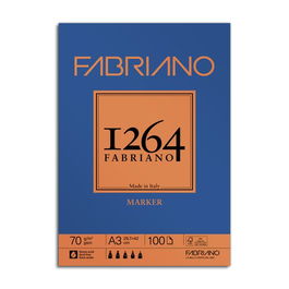 Bloc De Dibujo Fabriano 1264 Marker Encolado Liso A3 70G 100H