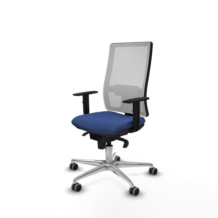 PIQUERAS Y CRESPO Silla de oficina Horna con mecanismo Sincro, Azul marino y Blanco